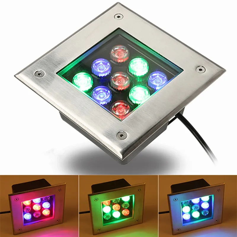 

Led Underground Light Outdoor Lighting 3W 4W 6W Stainless Steel Square Colorful Led Buried Light RGB Lawn Spotlight DC12V Lamp