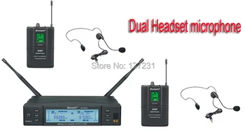 

UHF PLL 99 Channels Baomic Dual Headset Microphone wireless microphone 600-999MHz wireless karaoke microphone professional 3 pin