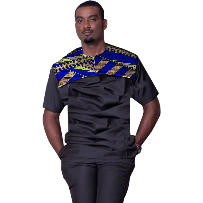 Casual men's african dashiki tshirt short sleeve tops summer shirts ...