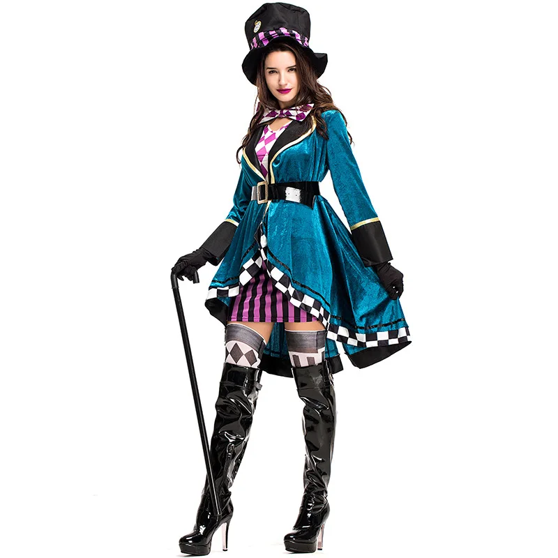 Алиса в стране чудес» Джонни Деппом костюм безумного Шляпника для взрослых; маскарадный костюм; костюм из фантастичного мультфильма Детский костюм на хеллоуин для женщин размера плюс