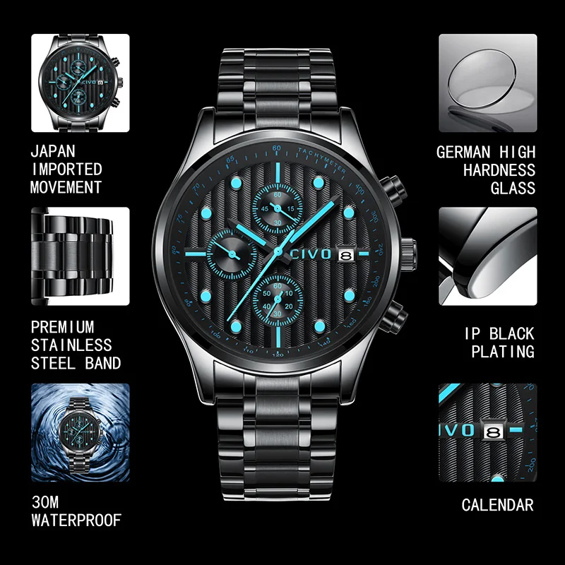 CIVO EVERY DAYS BIG SALE, ALL WATCHES SALE 9.99$ Mens Watches Top Brand Luxury Watch For Men Quartz Clock