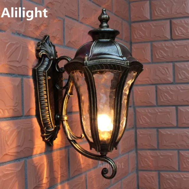 American Retro Mermaid Porch Lights Outdoor Lighting Bronze Color American Retro Mermaid Porch Lights Outdoor Lighting Bronze Color Rustproof Aluminum E27 Sconces Exterior Wall