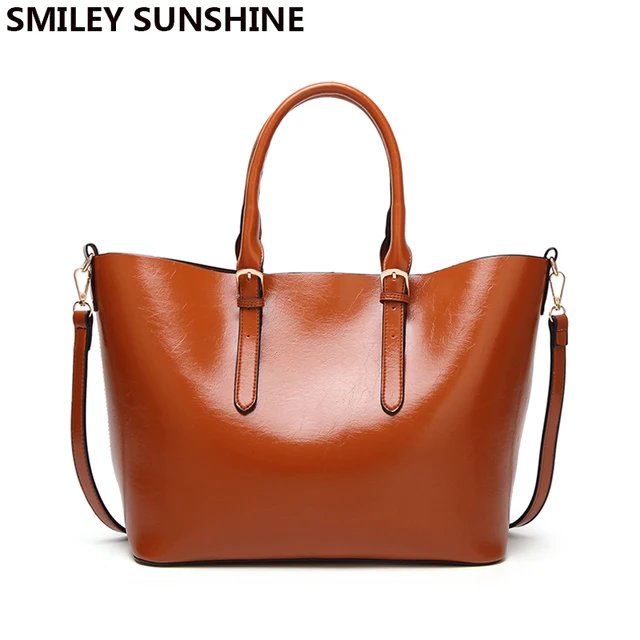 Smiley Sunshine New Top Handle Bags Vintage Luxury Women Leather Smiley Sunshine New Top Handle Bags Vintage Luxury Women Leather Handbags Designer Female Tote Hand