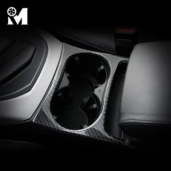 

Car Styling Carbon Fiber Water Cup Holder Frame Trim Sticker For Audi Q5 8RB Accessories Interior Decorative Cover 3D Sticker