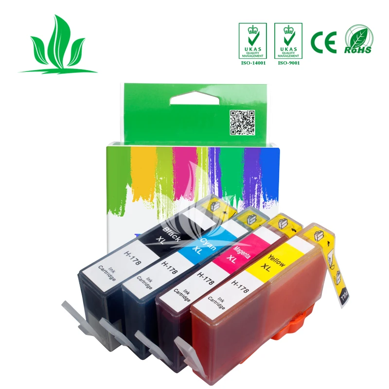 4 шт. совместимый чернильный картридж для HP 178XL HP178 Photosmart 7515 B109a B109n B110a Plus B209a B210a Deskjet