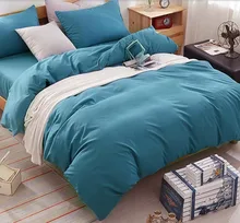 Free shipping green 4pcs Solid color bedding bedding bag home textile 4 is 1.5 1.8 m single sheet three-piece wool