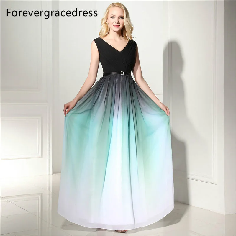 

Forevergracedress High Quality A Line Long Evening Dress New Style V Neck Chiffon Formal Party Gown Plus Size Custom Made