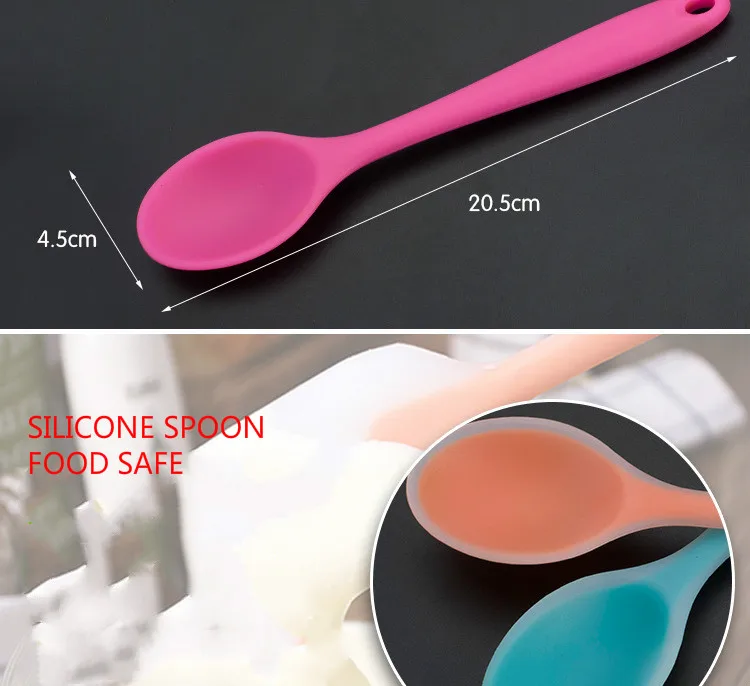 Tableware Spoons Creative Silicone Mini Spoons High Temperature Resistant Silicone Spoons Safety silica Gel