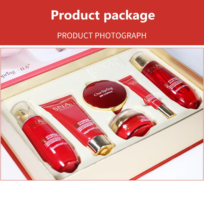 New Snail Tender Skin makeup set,Fashion Gift box cosmetic kit,Moist Concealer BB Cream,Liquid Fundation Cream,Air Cushion Cream