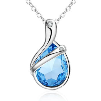 

Popular style Korean version crystal necklace silver plated pendant female fashion, Japan, Korea, Europe, America and jewelry