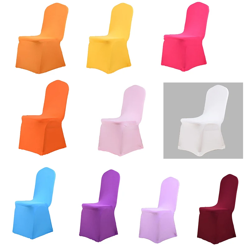 

6Pcs/Lot Chair Cover Spandex Elastic Wedding Chair Cover Stretch Party Chair Cover Dining Room Seat Slipcover Banquet Supplies
