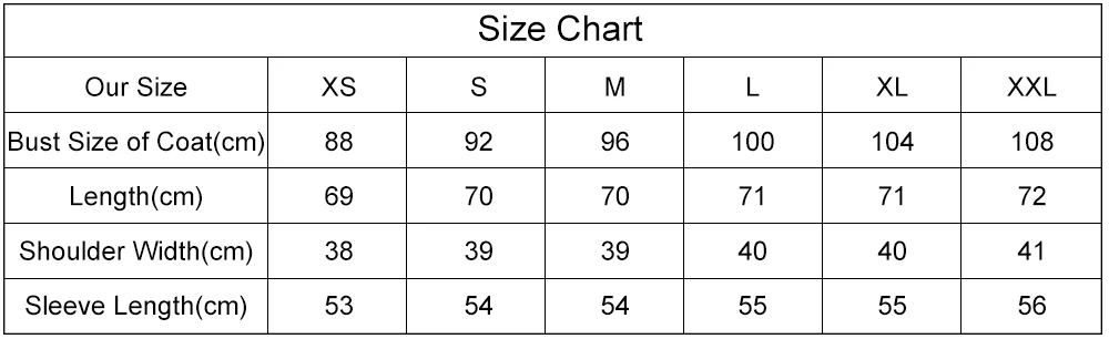 SIZE CHART