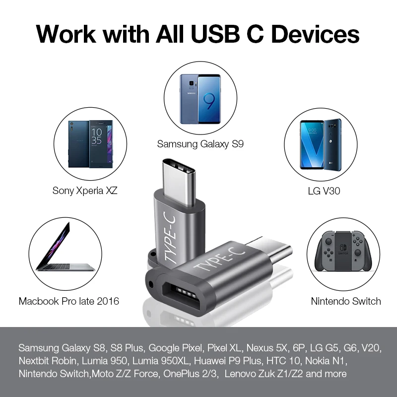 4 шт. JSAUX USB Type C адаптер Micro Usb к зарядное устройство преобразователь Соединитель с