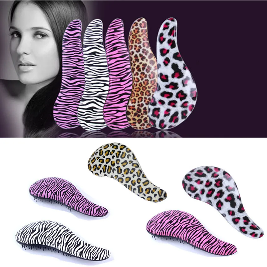 

1 PCS NEW Hair Brush Combs Handle Zebra/Leopard Combs Shower Styling Combing hair Tool cepillo pelo cebra zebra mildliner