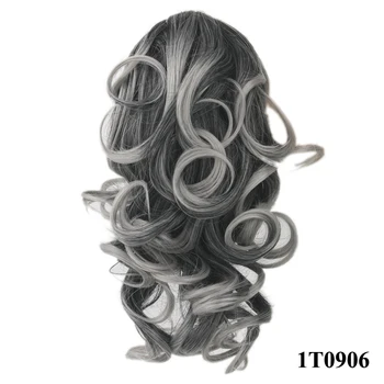 Soowee 8 Color Curly High Temperature Fiber Synthetic Hair Pony Tail Hairpiece Blonde Gray Clip In Hair Extensions Claw Ponytail 3