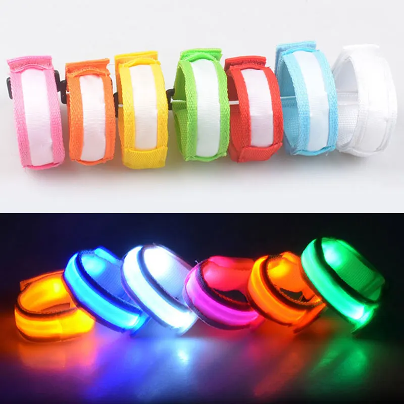 

Multicolor LED Flashing Wrist Band Bracelet Arm Band Belt Cloth Light Up Dance Party Glow for Party Decoration Gift