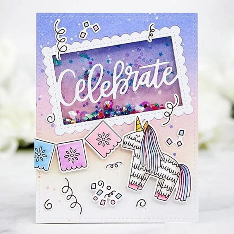 

Celebrate Frame Metal Die Cuts Cutting Dies For DIY Scrapbooking Embossing Album Paper Cards Decorative Crafts Newest 2019 Dies
