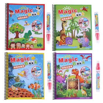 

Kids Educational Toys Water Drawing Book Kids Drawing Book Reuse Water Paint Coloring Book with Magic Doodle Pen