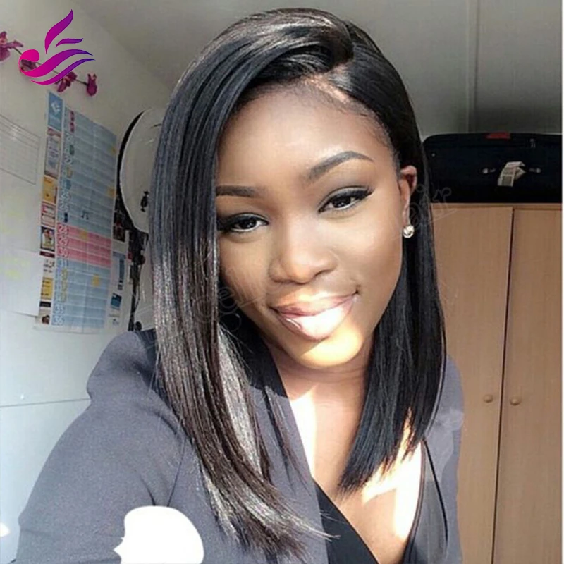 7a ホット チャーミング短い ボブカットウィッグ で赤ちゃん髪グルーレスバージンブラジル の短い フル レース人毛かつら ボブ黒人女性 Bob Cut Wigs Wig With Baby Hairhuman Hair Wigs Aliexpress