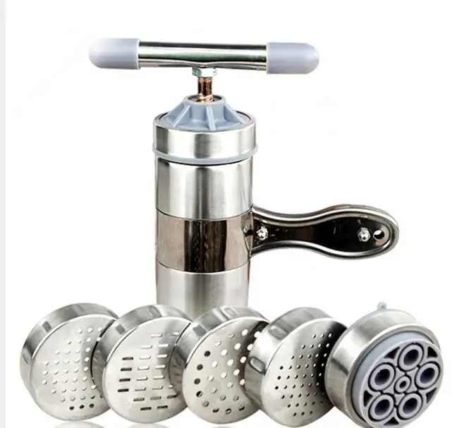 

New Stainless Steel Noodle Maker With 5 Models Manual Noodles Press Pasta Machine Kitchen Tools Vegetable Fruit Juicer