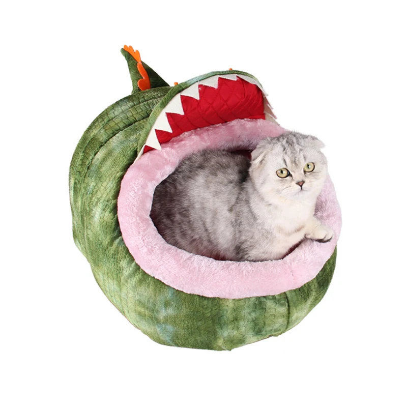 APAULAPET Забавный мягкий флисовый крокодил динозавр собака кошка кроватка для