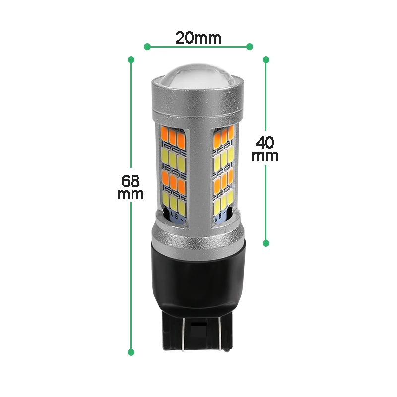 YCCPAUTO 2 шт. 1157 BAY15D T25 T20 светодиодный светильник P21/5 Вт P27/7 Вт W21/5 Вт двухцветный светильник, белый, желтый, Автомобильный светодиодный светильник для парковки