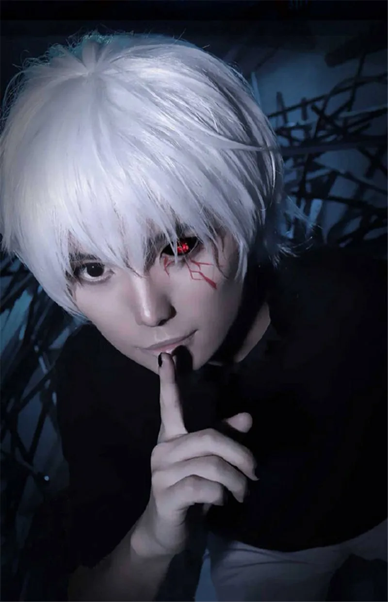 Sunshine Tokyo Ghoul Ken Kaneki Short White Black 30cm 12 Cosplay Wig Anime Hair Man Fashion Heat Resistance Fibre Free Shipping Fibre Curtain Fibre Stickerfibre Plant Aliexpress