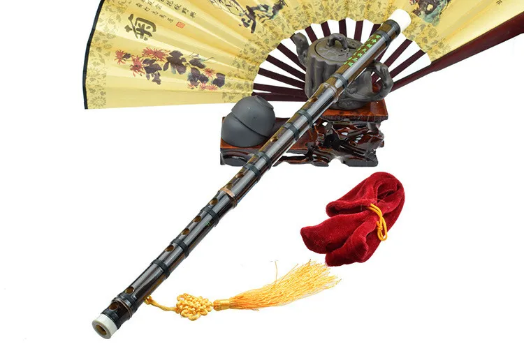 Chinese Purple Bamboo Flute Xiao With Knot/Bag Wind Instrumentsbamboo