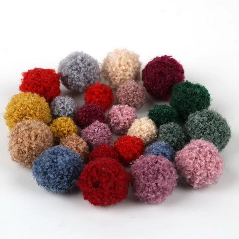 Pompom 10pcs/lot 15/20mm Soft Pompones Fluffy Plush Crafts DIY Furball Home Decor Sewing Supplies For Christmas Tree Decoration