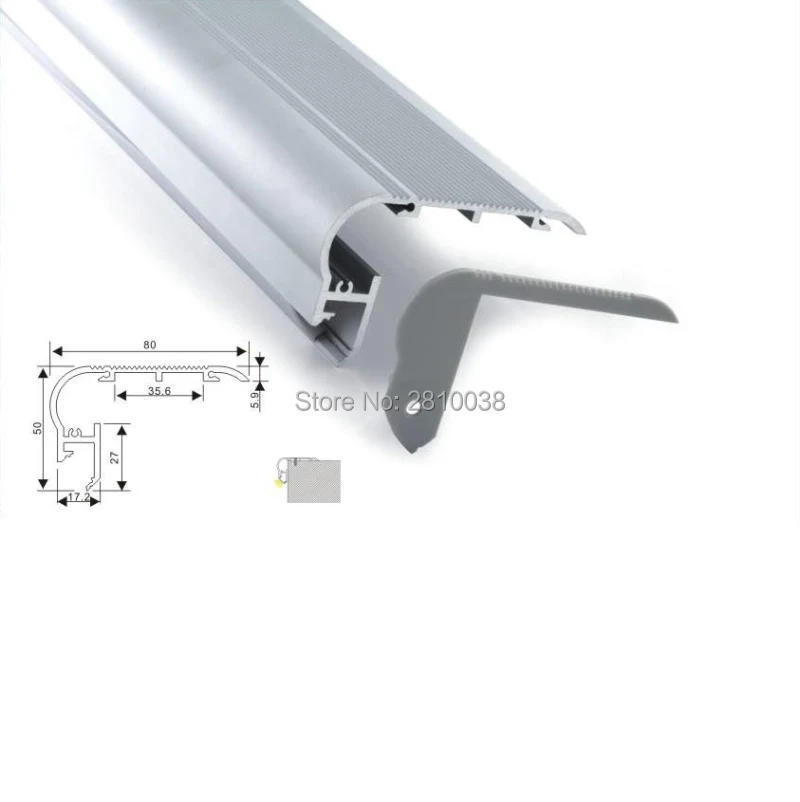 

10 X 1M sets/Lot Anodized silver LED profiel aluminium and AL6063 Extruded Aluminium profiel led for step stairs lighting