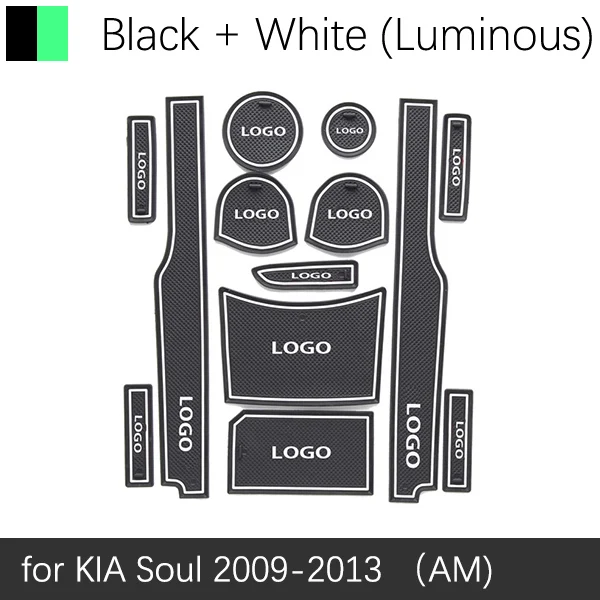 Противоскользящими резиновыми затворный слот подставка под кружку, для KIA Форте K3 YD Soul AM Оптима TF JF аксессуары наклейки 2010 2013 - Название цвета: White Soul 09-13