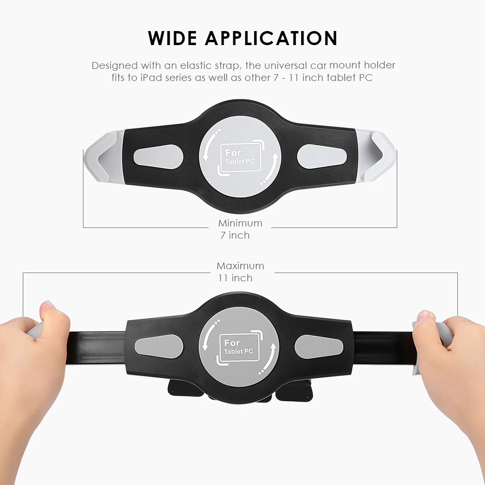 Car Universal CD Slot Mount Holder for 7 - 11 Inch Width Tablet PC 360 Degree Rotation