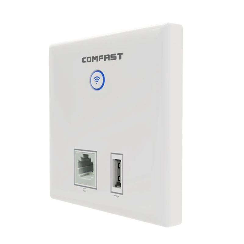 Comfast CF-E536N беспроводная точка доступа, 300 Мбит/с Крытый стены WiFi AP, RJ45+ USB клиент стены AP, IEEE 802.11n/g/b PoE, PPTP, L2TP