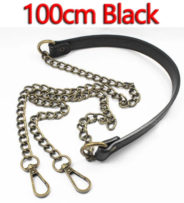 120 см(DIY 60 см-160 см) бронза Цветной Замена цепочки лямки для сумки через плечо яркая ПУ кожа кошелек ручки для сумок пояс - Цвет: 100cm Black