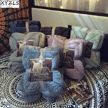 

XYZLS Solid Winter Blanket Warm Coral Fleece Fabic Sofa/Bed Blanket Blue/Dark Grey/Beige/Purple Throw 200*230cm 150*200cm Rug