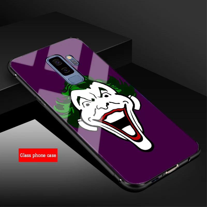 Бэтмен Темный рыцарь Джокер чехол из закаленного стекла для телефона для samsung Galaxy S8 S9 S10 плюс A6 A6S A8 A8S J6 J8 NOTE 8, 9 - Цвет: B19032509-08.jpg