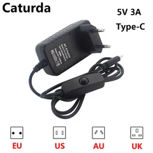 Raspberry Pi 4 Power Supply 5V 3A Type-C Power Adapter with ON/OFF Switch EU US AU UK USB-C Charger for Raspberry Pi 4 Model B