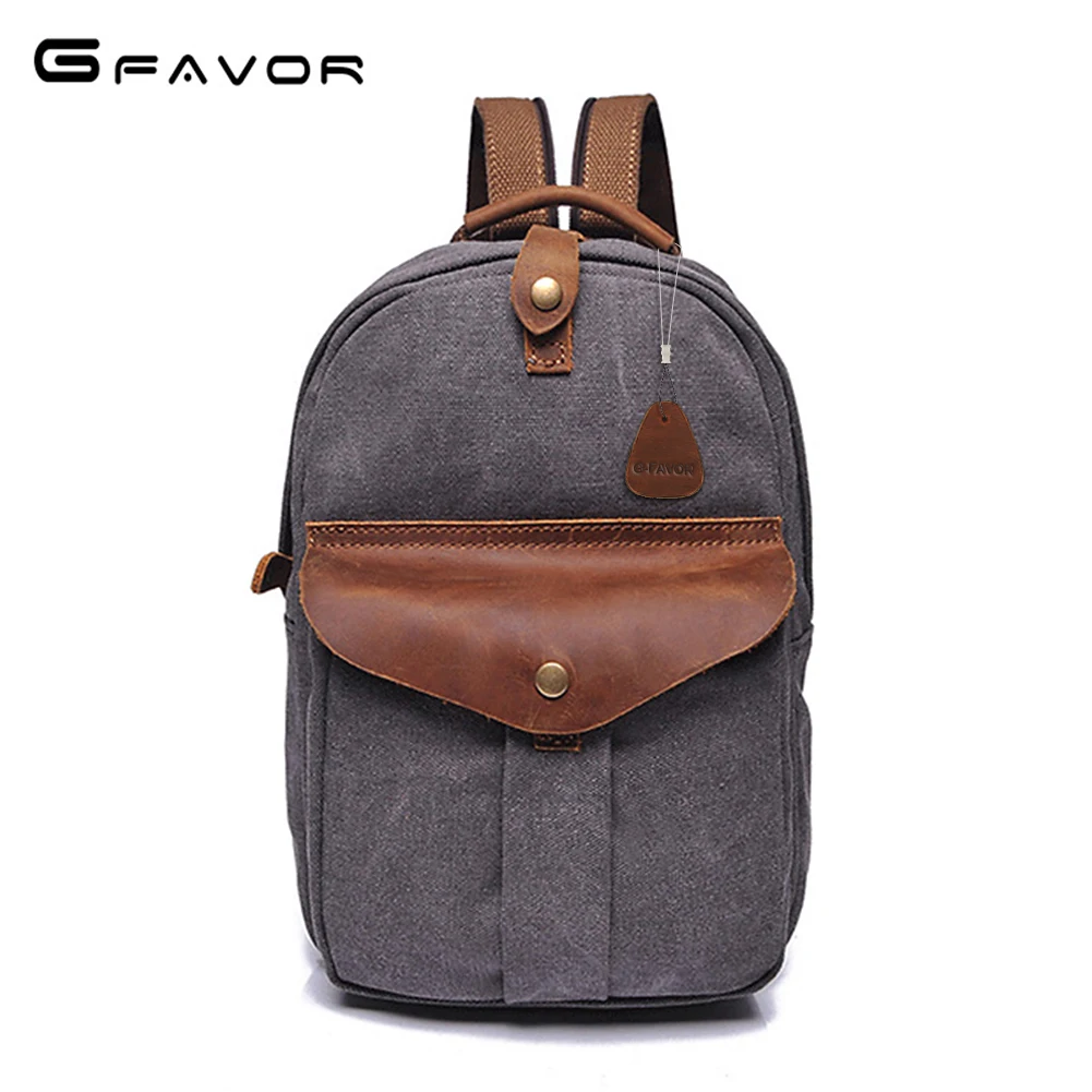 

G-FAVOR Vintage Chest Bag Men Brand Luxury Quality Canvas&Crazy Horse Leather Chest Pack Crossbody Bag Flap Messenger Bags Male