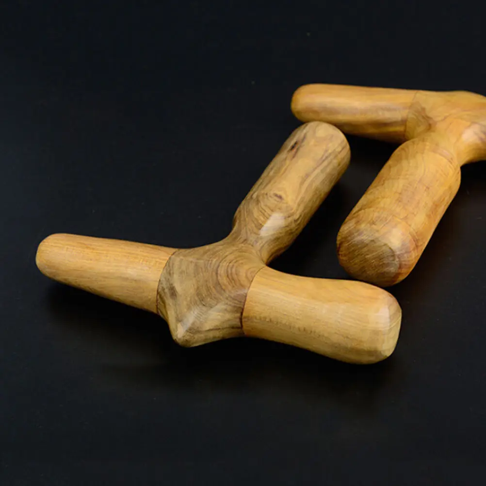 1Pcs Natural Wooden Hand Leg Acupuncture Acupoint Stick Sandalwood Cross Massager Health Tools Wholesale