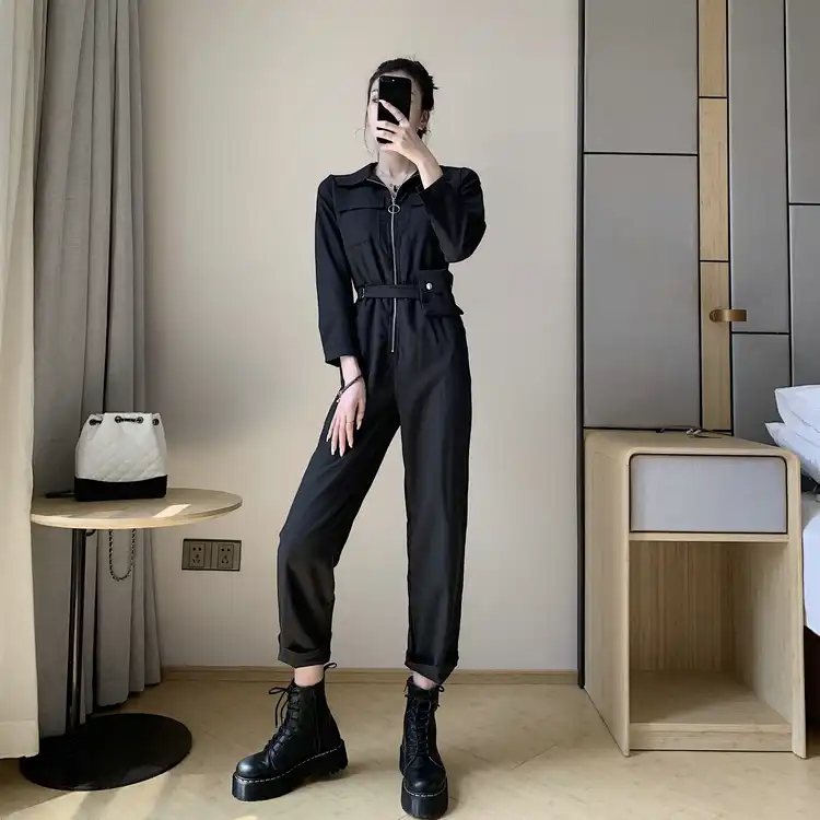 black winter jumpsuit