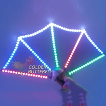 Светодиодный светящийся вентилятор модный сценический вентилятор для женщин/мужчин DJ бальный ручной вентилятор для сцены реквизит Запчасти Аксессуары