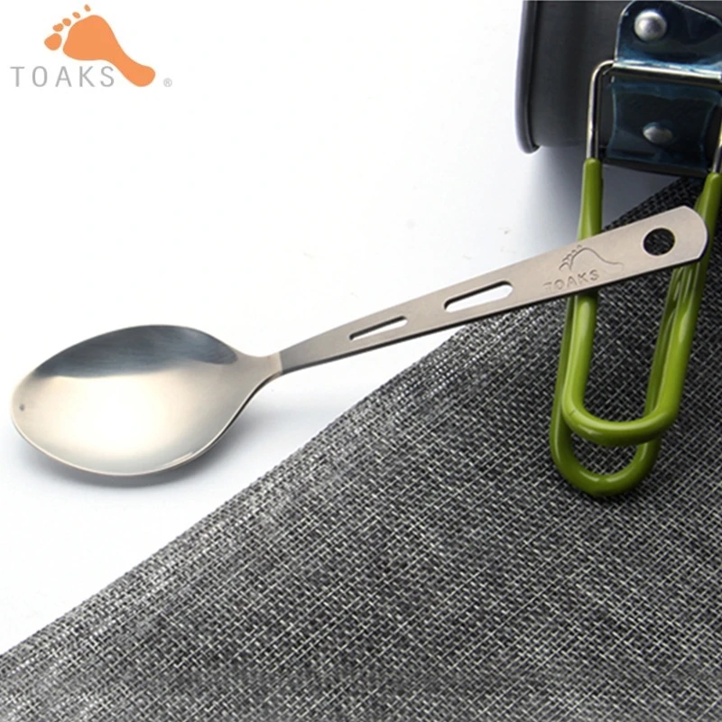 

18G TOAKS Titanium Spoon Big Spoons with Polished Bowl Portable Kitchen Tableware Lightweight Dinner Table Spoon for Home SLV-13