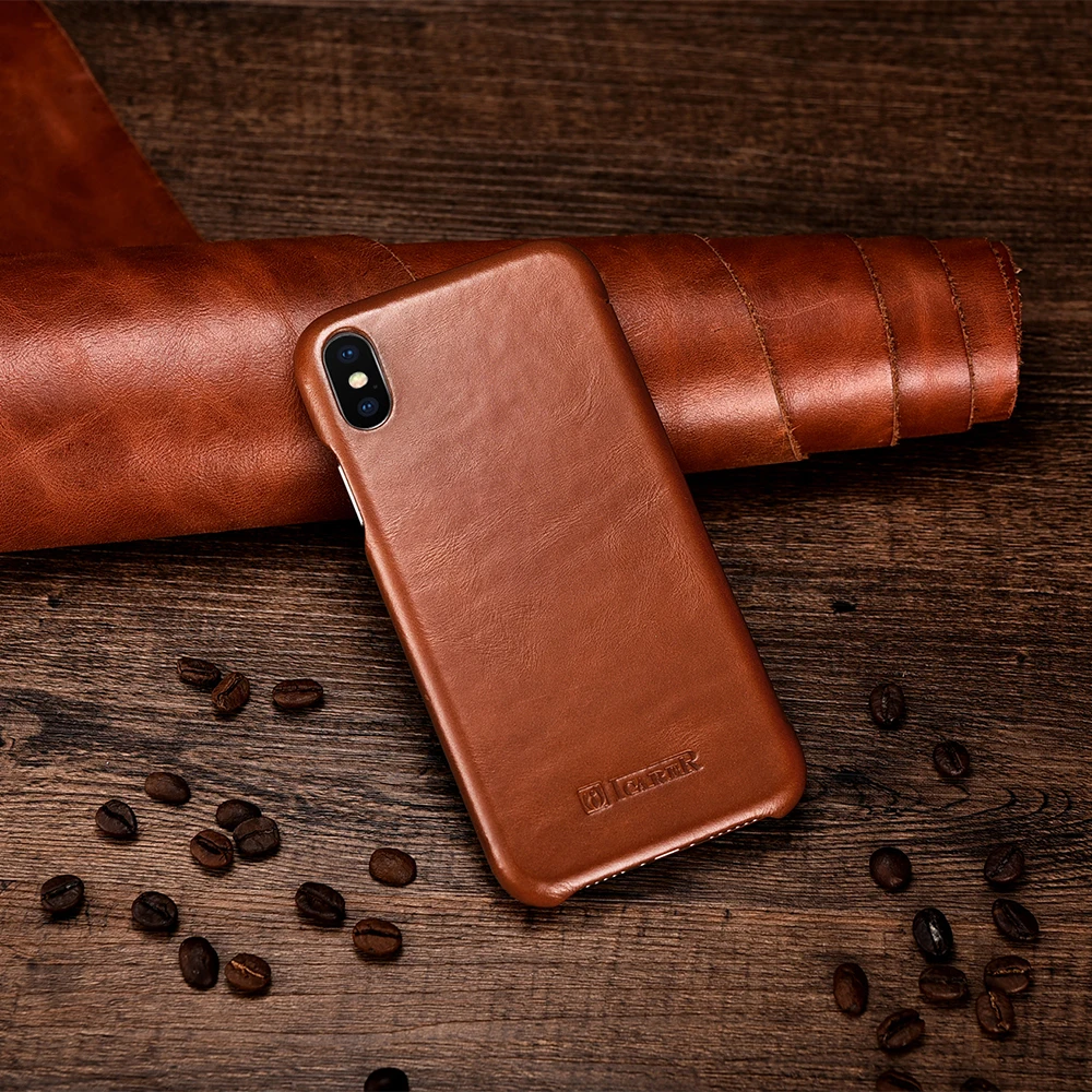 Оригинальный флип чехол iCarer из натуральной кожи в стиле ретро для iPhone 11 Pro XS Max XR