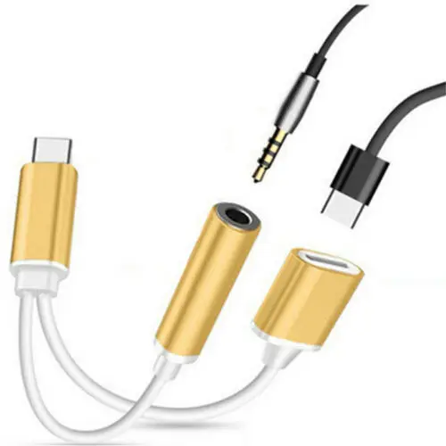 2в1 USB C Type до 3 5 мм аудио Aux кабель зарядного устройства для Samsung Huawei P20|Адаптеры Type-C|