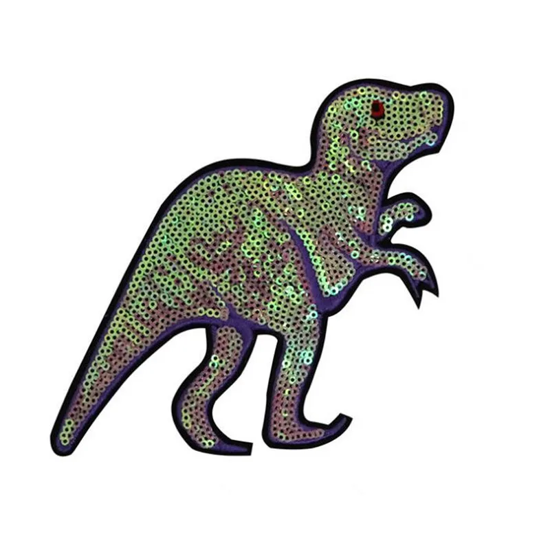 

Fashion animal patch 155mm Large Dinosaur Logo suquins Diy women Embroidery patches for clothing applique Stickers Free Shipping