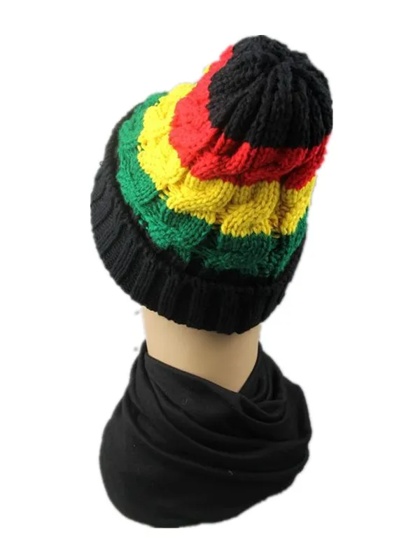 Bob Marley Jamaica Rasta Slouch Beanie шапка теплый берет зимняя шапка регги разноцветная полоса хип-хоп мешковатые