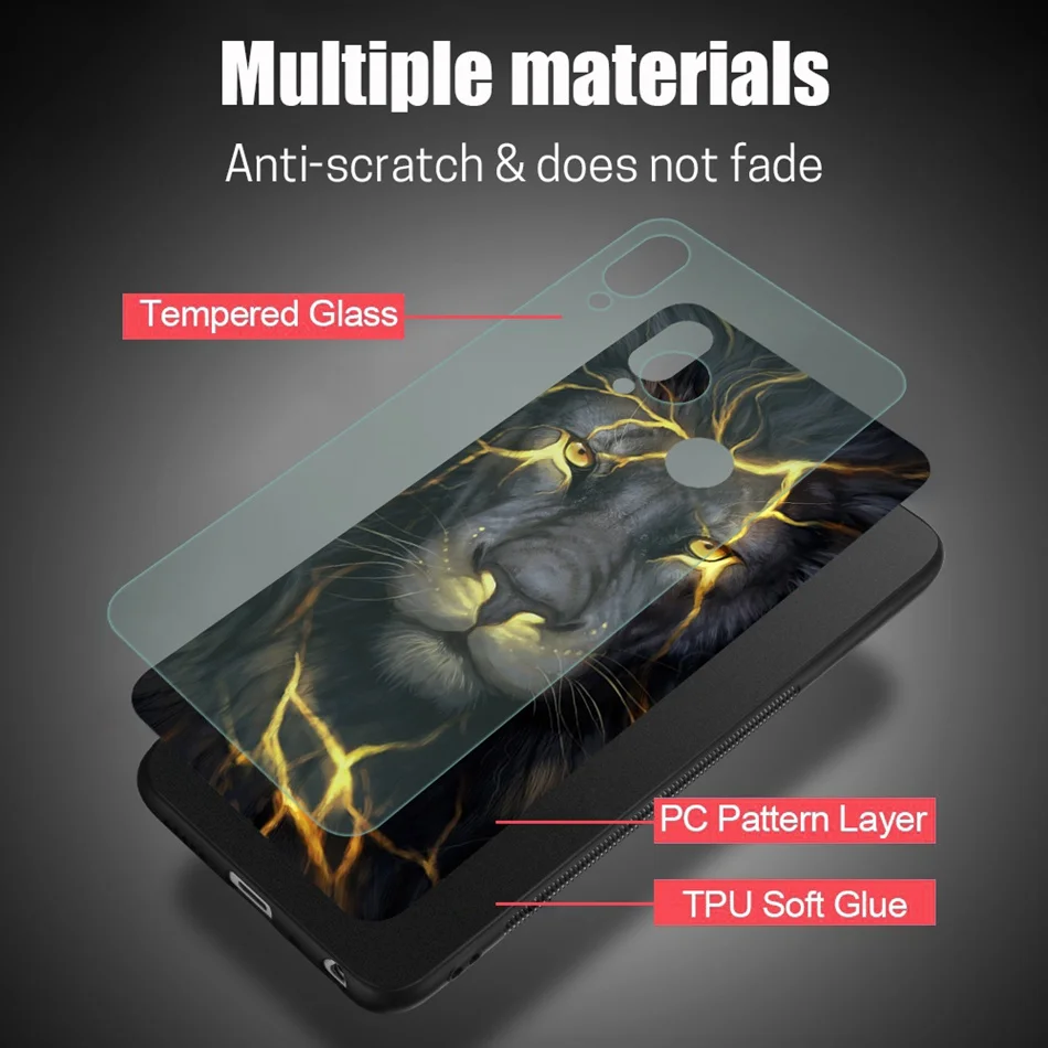 Tempered Glass Case For Huawei P20 Lite Pro Luxury Animal Pattern P Smart Coque Honor 9 Lite Case For Huawei Mate 10 Lite Cover (2)
