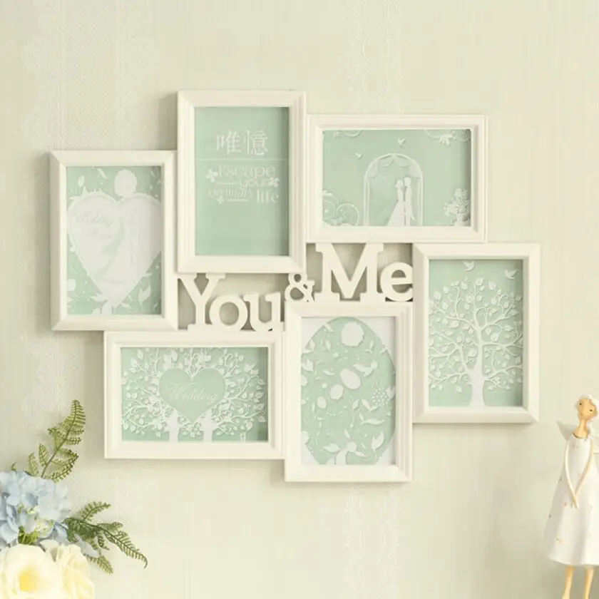 

1set Creative plastic injection molding glass frame hanging wall 6 - inch photo frame studio wedding photo frame SE4D5
