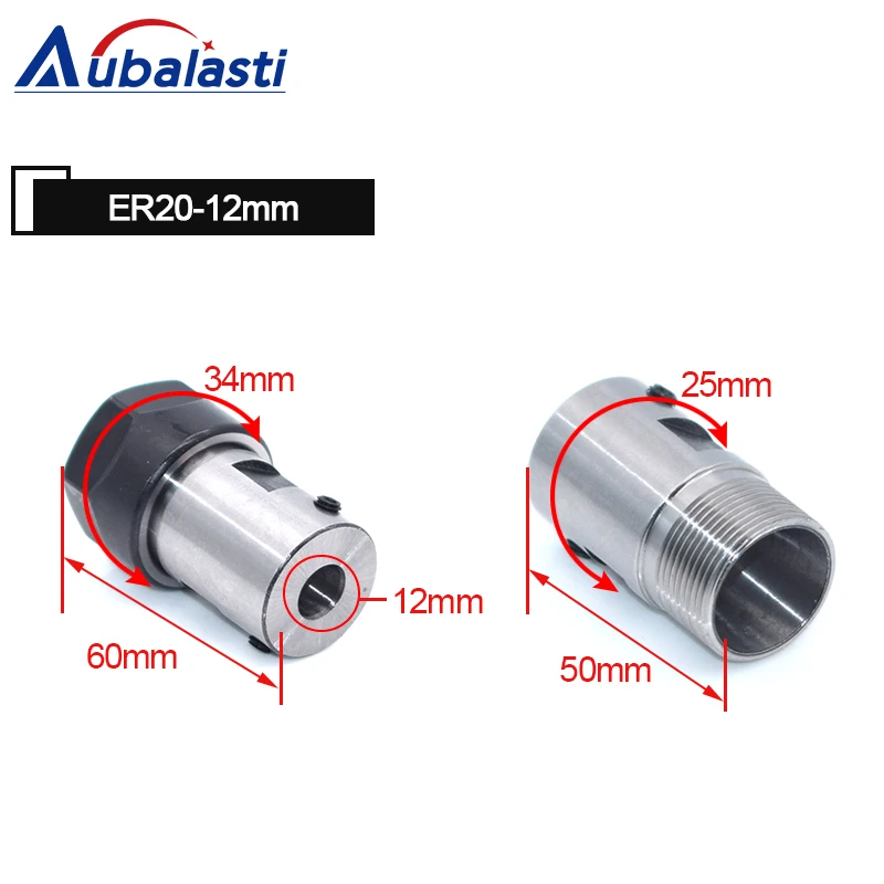 Шпиндельный двигатель зажим цанговый патрон Hoder C25 ER20 8 мм 10 мм цанговый ER20Nut вал двигатель удлиненный зажим нож для фрезерования с ЧПУ