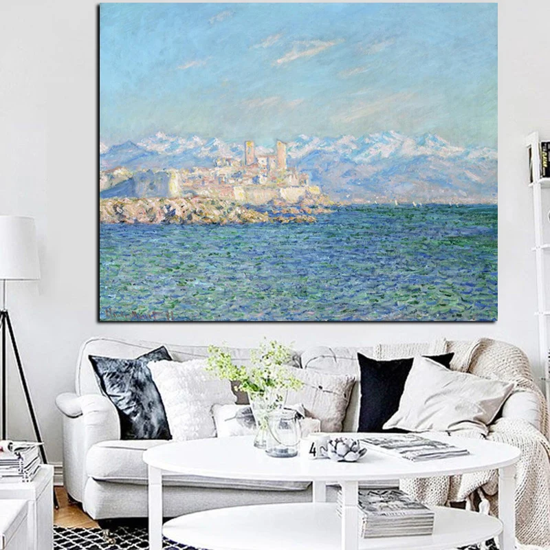 HD Print Antibes Landscapes in 4 Month Claude Monet Oil Painting on Canvas Art Poster Wall Picture for Living Room Sofa Cuadros